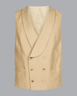 Online Charles Tyrwhitt Linen Morning Suit Vest - Buff