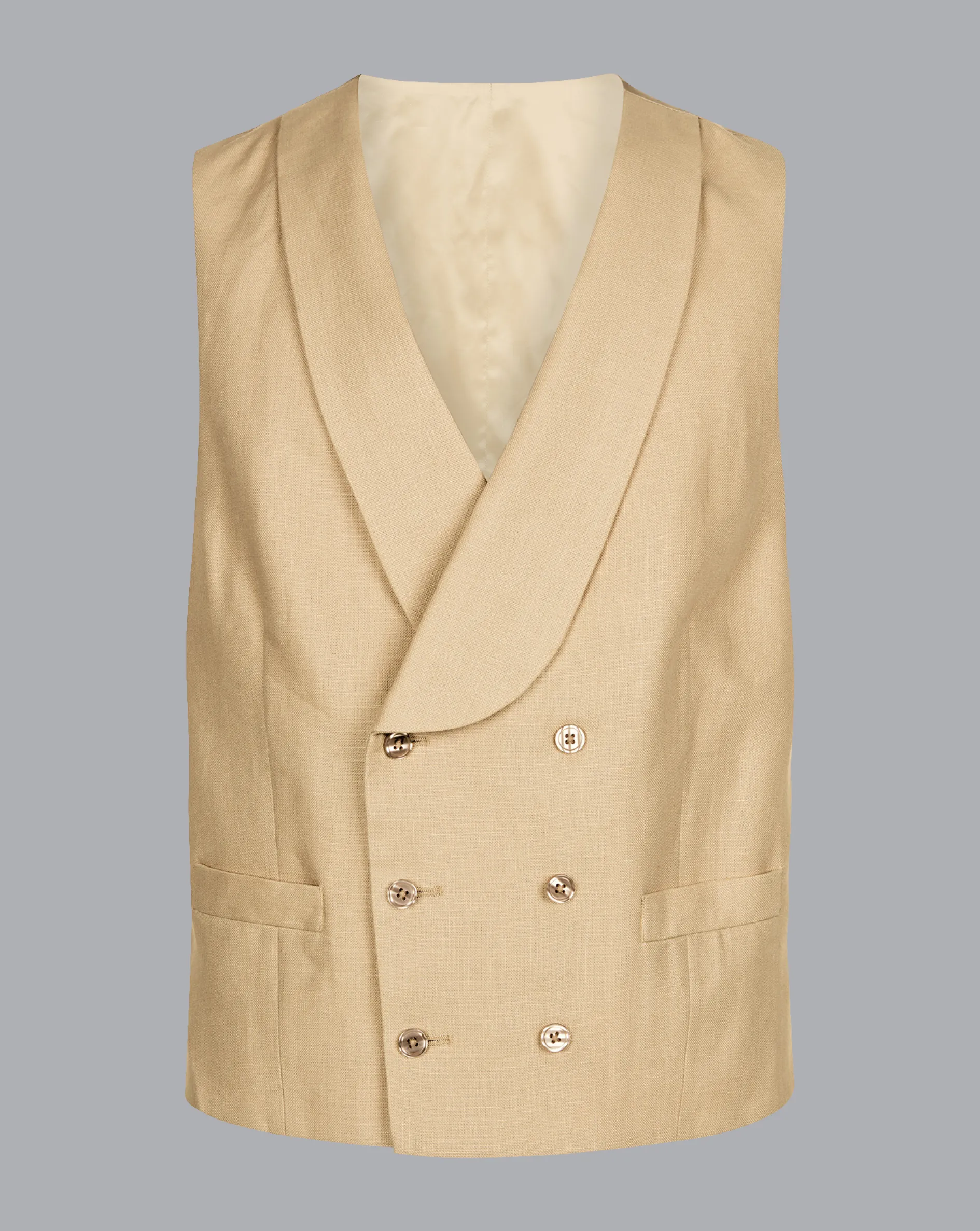 Online Charles Tyrwhitt Linen Morning Suit Vest - Buff