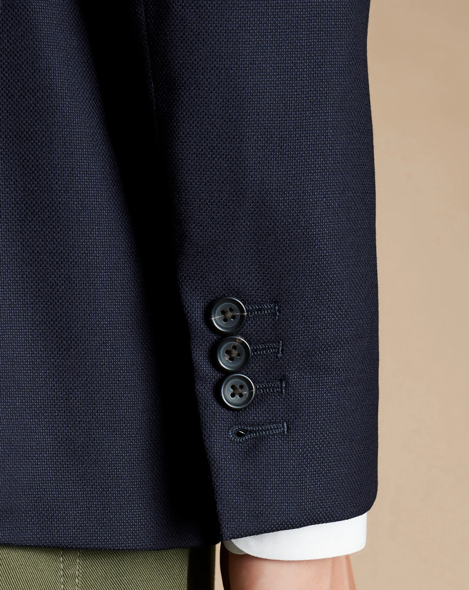 Cheap Charles Tyrwhitt Luxury Italian Hopsack Jacket - Navy