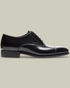 Store Charles Tyrwhitt Made in England High-Shine Leather Oxford Shoes - Black
