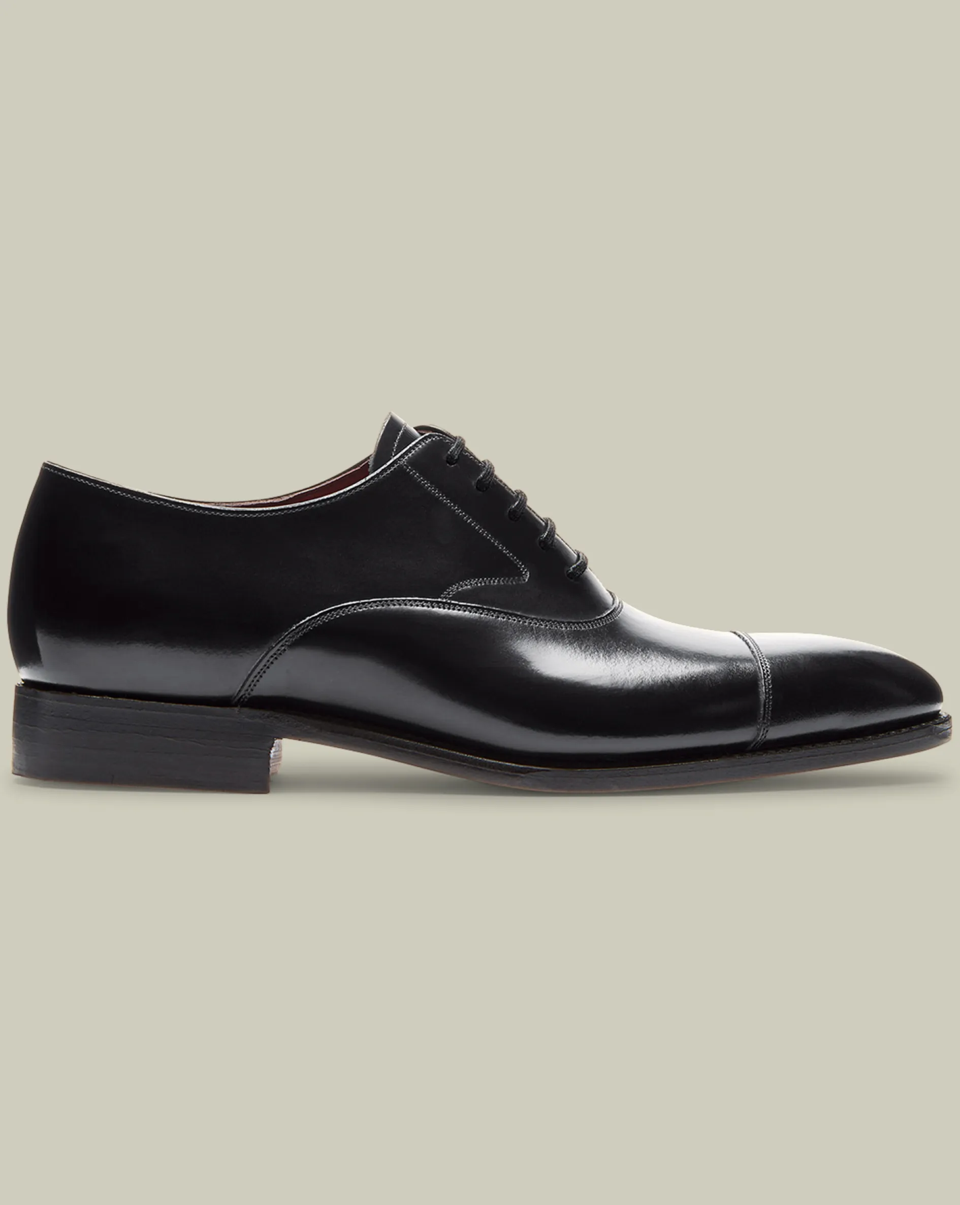 Store Charles Tyrwhitt Made in England High-Shine Leather Oxford Shoes - Black