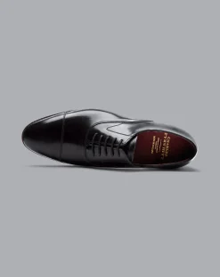 Store Charles Tyrwhitt Made in England High-Shine Leather Oxford Shoes - Black