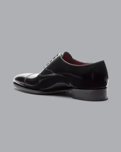 Store Charles Tyrwhitt Made in England High-Shine Leather Oxford Shoes - Black