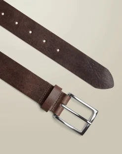 Outlet Charles Tyrwhitt Made in England Leather Chino Belt - Chocolate Brown