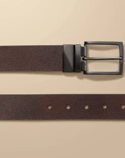 Outlet Charles Tyrwhitt Made In England Leather Reversible Chino Belt - Dark Tan