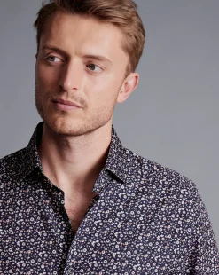 Sale Charles Tyrwhitt Made With Liberty Fabric Floral Print Semi-Spread Collar Shirt - Pink