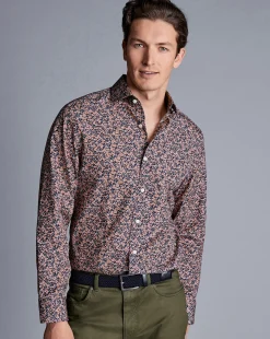 Cheap Charles Tyrwhitt Made With Liberty Fabric Floral Print Semi-Spread Collar Shirt - Pink