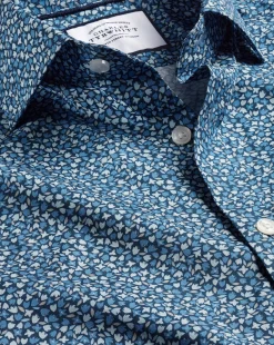 Best Sale Charles Tyrwhitt Made With Liberty Fabric Petal Print Semi-Spread Collar Shirt - Blue Indigo