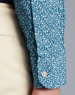 Best Sale Charles Tyrwhitt Made With Liberty Fabric Petal Print Semi-Spread Collar Shirt - Blue Indigo