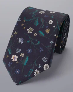 Discount Charles Tyrwhitt Made With Liberty Fabric Large Floral Print Cotton Tie - Navy