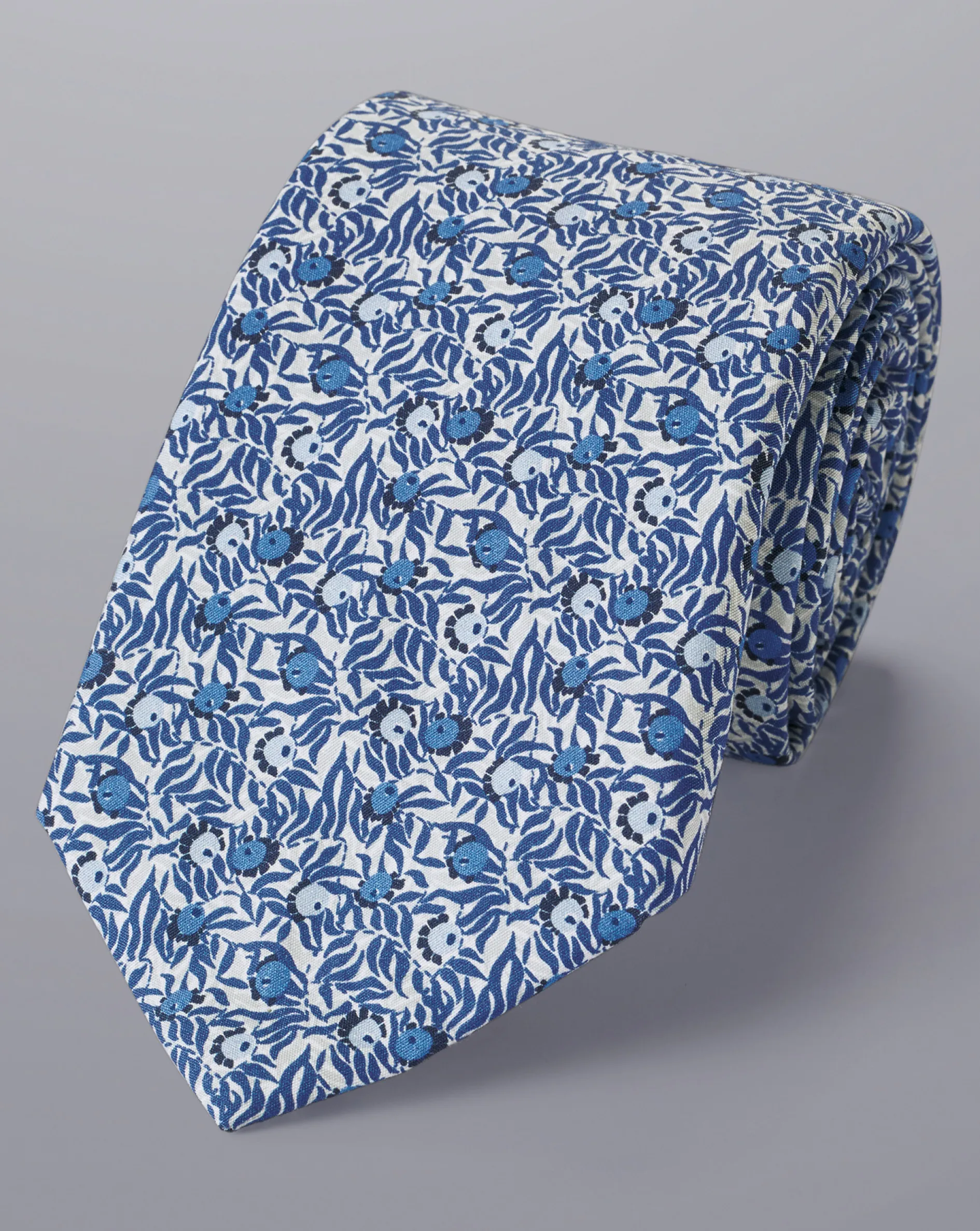 Sale Charles Tyrwhitt Made With Liberty Fabric Berry Print Cotton Tie - Blue Indigo