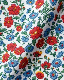 Fashion Charles Tyrwhitt Made With Liberty Fabric Floral Print Shirt Semi-Spread Collar Shirt - Red