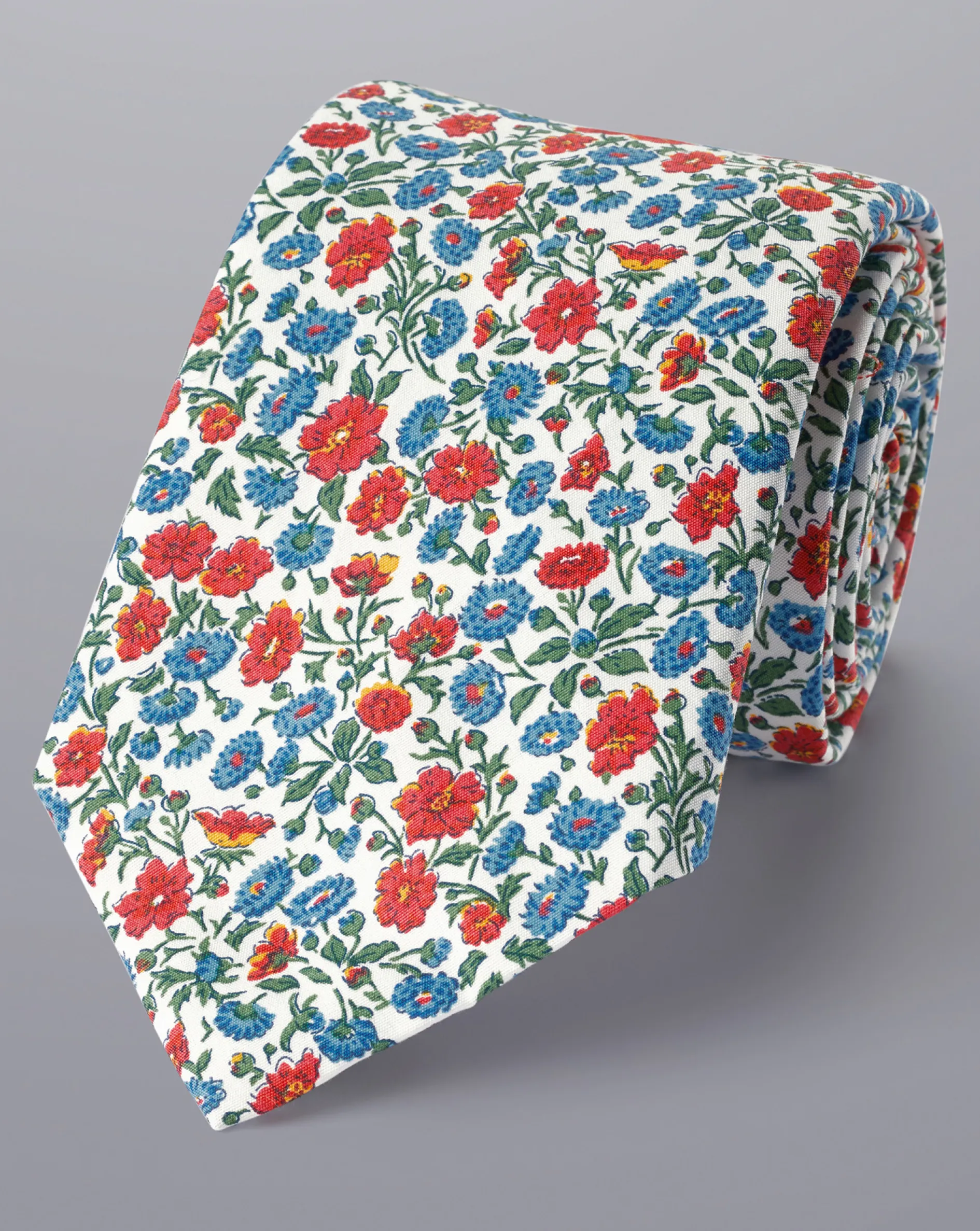 Fashion Charles Tyrwhitt Made With Liberty Fabric Floral Print Cotton Tie - Red
