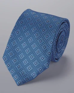 Hot Charles Tyrwhitt Medallion Pattern Silk Tie - Cornflower Blue