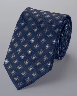 Outlet Charles Tyrwhitt Medallion Pattern Silk Tie - French Blue