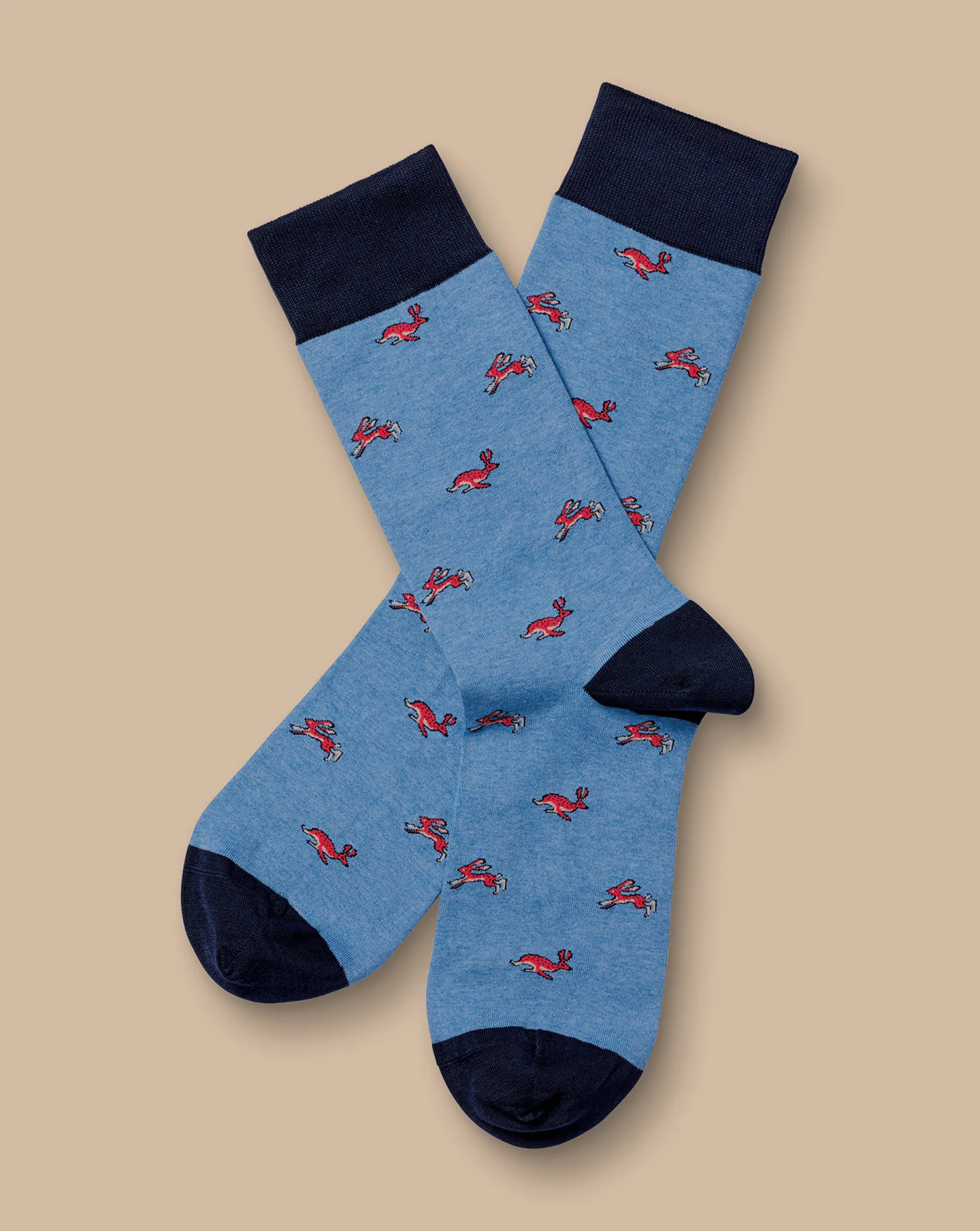 Cheap Charles Tyrwhitt Melange Hare Socks - Cornflower Blue