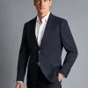 Flash Sale Charles Tyrwhitt Melange Pinstripe Suit Jacket - Dark Navy