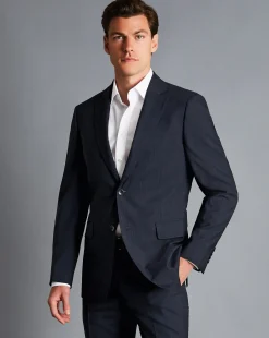 Flash Sale Charles Tyrwhitt Melange Pinstripe Suit Jacket - Dark Navy
