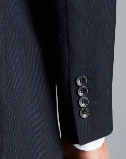 Flash Sale Charles Tyrwhitt Melange Pinstripe Suit Jacket - Dark Navy