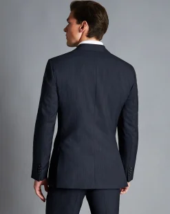 Flash Sale Charles Tyrwhitt Melange Pinstripe Suit Jacket - Dark Navy