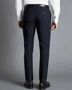 Discount Charles Tyrwhitt Melange Pinstripe Suit Pants - Dark Navy