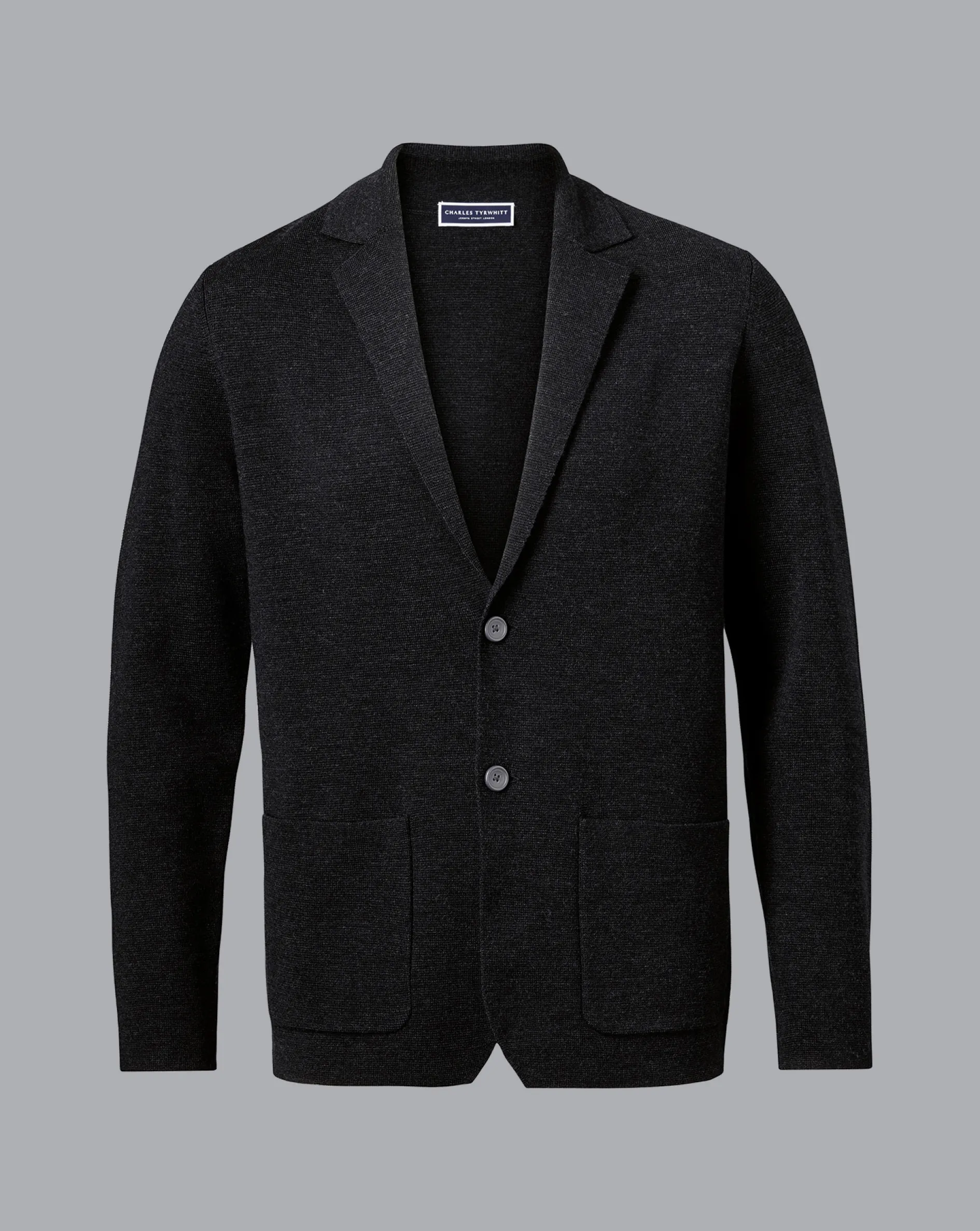 Shop Charles Tyrwhitt Merino Blazer - Grey Charcoal