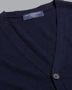 Fashion Charles Tyrwhitt Merino Cardigan - Navy