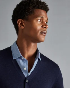 Fashion Charles Tyrwhitt Merino Cardigan - Navy