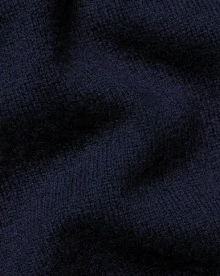 Shop Charles Tyrwhitt Merino Cashmere Button Neck Sweater - Navy