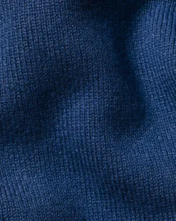 Cheap Charles Tyrwhitt Merino Cashmere Button Neck Sweater - Indigo