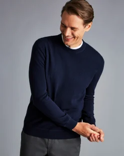 Store Charles Tyrwhitt Merino Cashmere Crew Neck Sweater - Navy