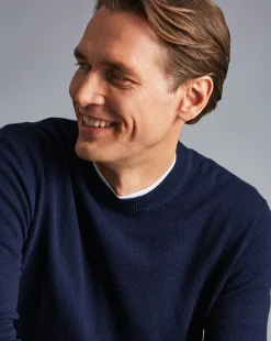 Store Charles Tyrwhitt Merino Cashmere Crew Neck Sweater - Navy
