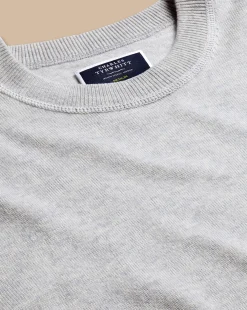 Online Charles Tyrwhitt Merino Cashmere Crew Neck Sweater -   Silver