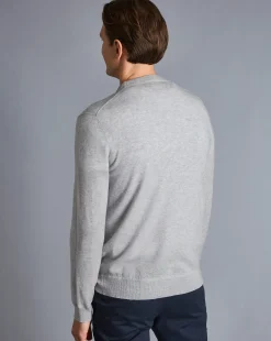 Online Charles Tyrwhitt Merino Cashmere Crew Neck Sweater -   Silver
