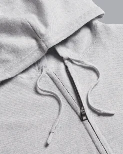Best Sale Charles Tyrwhitt Merino Cashmere Hooded Zip Through Sweater - Silver