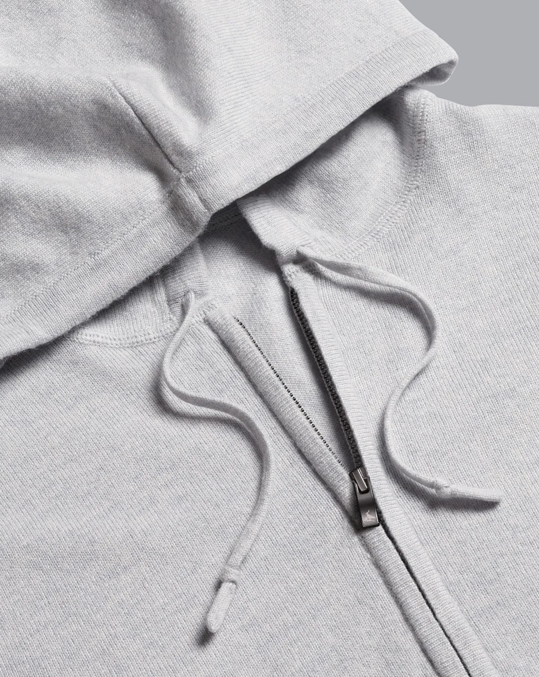 Best Sale Charles Tyrwhitt Merino Cashmere Hooded Zip Through Sweater - Silver