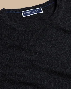 Flash Sale Charles Tyrwhitt Merino Crew Neck Sweater - Grey Charcoal