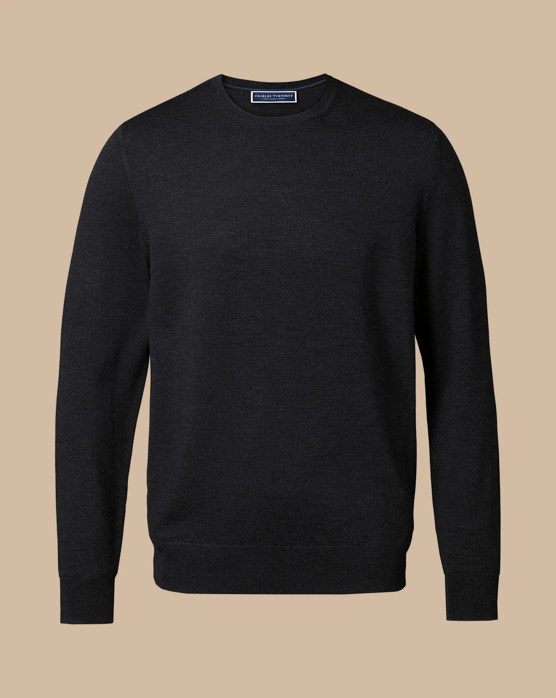 Flash Sale Charles Tyrwhitt Merino Crew Neck Sweater - Grey Charcoal
