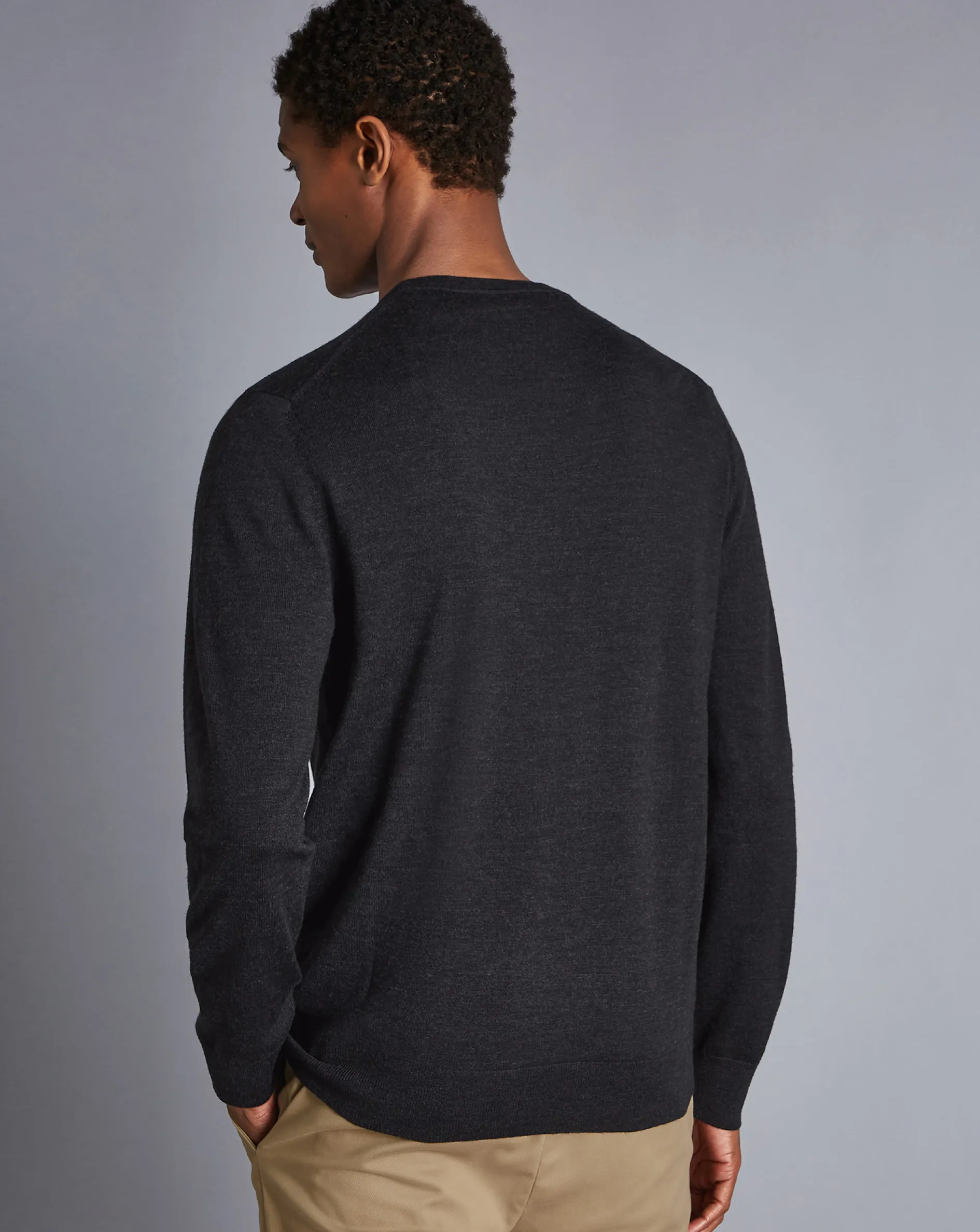 Flash Sale Charles Tyrwhitt Merino Crew Neck Sweater - Grey Charcoal