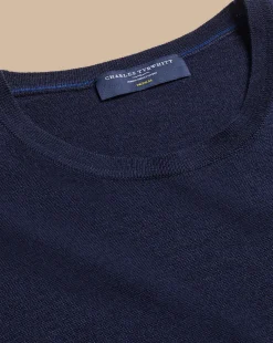 Clearance Charles Tyrwhitt Merino Crew Neck Sweater - Navy