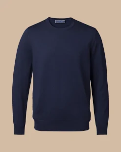 Clearance Charles Tyrwhitt Merino Crew Neck Sweater - Navy