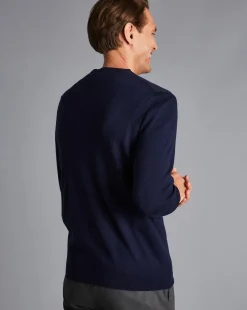 Clearance Charles Tyrwhitt Merino Crew Neck Sweater - Navy