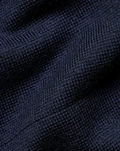 Shop Charles Tyrwhitt Merino Funnel Neck Vest - Navy