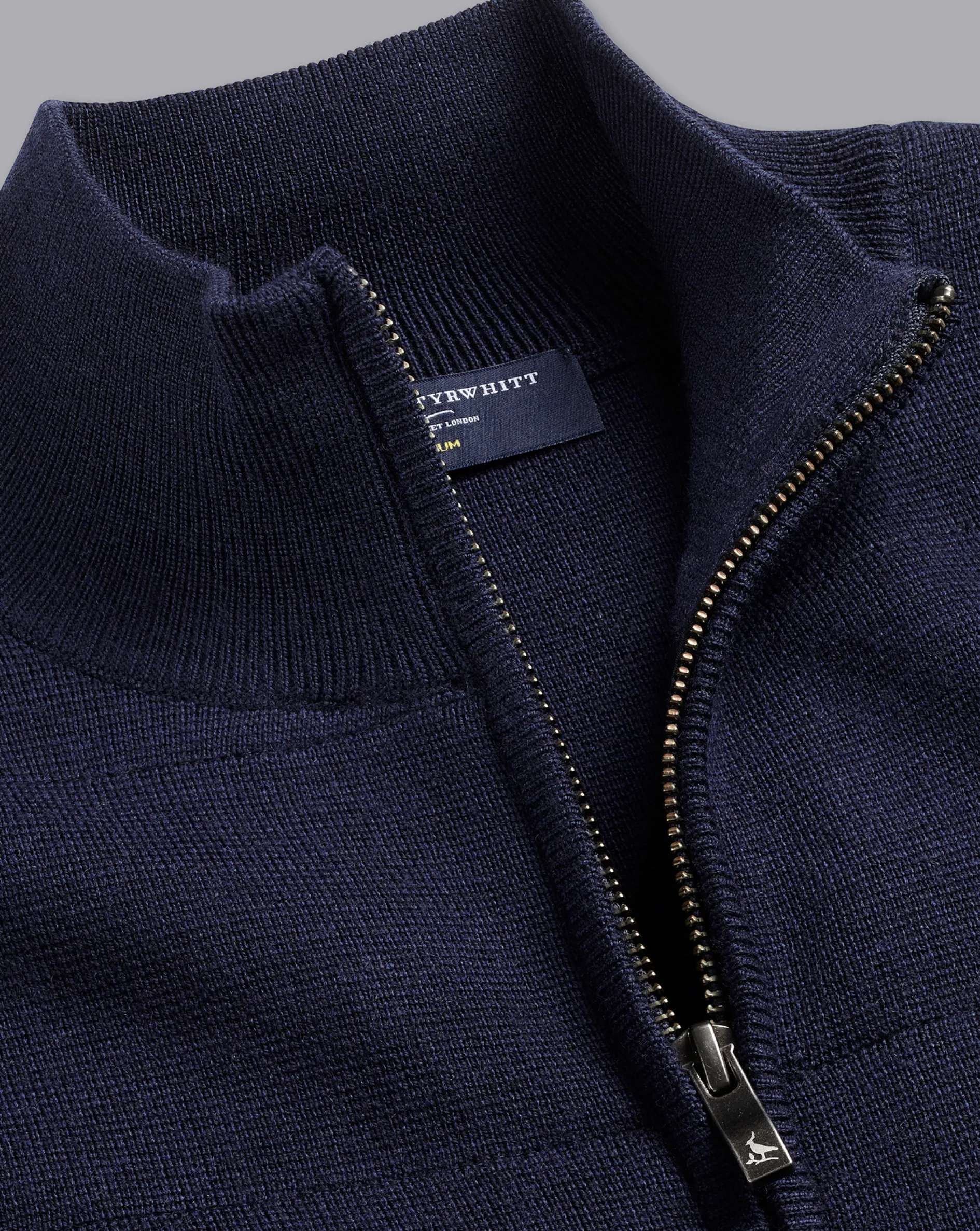 Shop Charles Tyrwhitt Merino Funnel Neck Vest - Navy