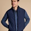 Outlet Charles Tyrwhitt Merino Padded Funnel Neck Vest - Navy