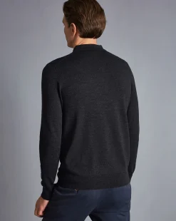 Clearance Charles Tyrwhitt Merino Polo Sweater - Grey Charcoal