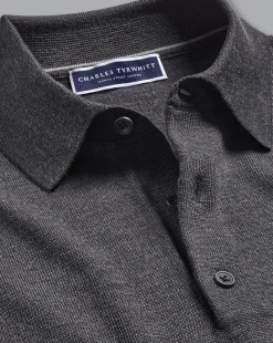 Cheap Charles Tyrwhitt Merino Polo Sweater - Grey
