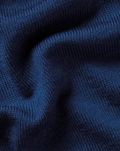 Outlet Charles Tyrwhitt Merino Quarter Zip Sweater - Ocean Blue