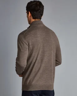 Discount Charles Tyrwhitt Merino Quarter Zip Sweater - Mocha