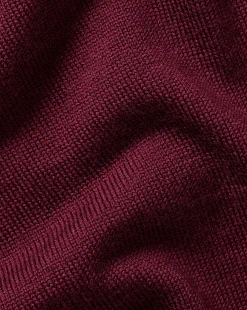 Outlet Charles Tyrwhitt Merino Quarter Zip Sweater - Burgundy